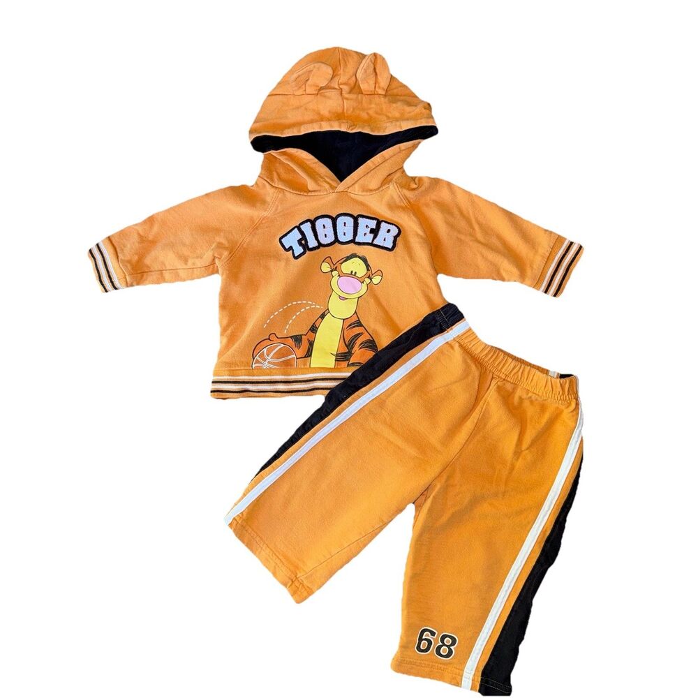 Vintage Wonderful World Of Disney Tigger Outfit Hoodie Ears Sweat Pants 12M